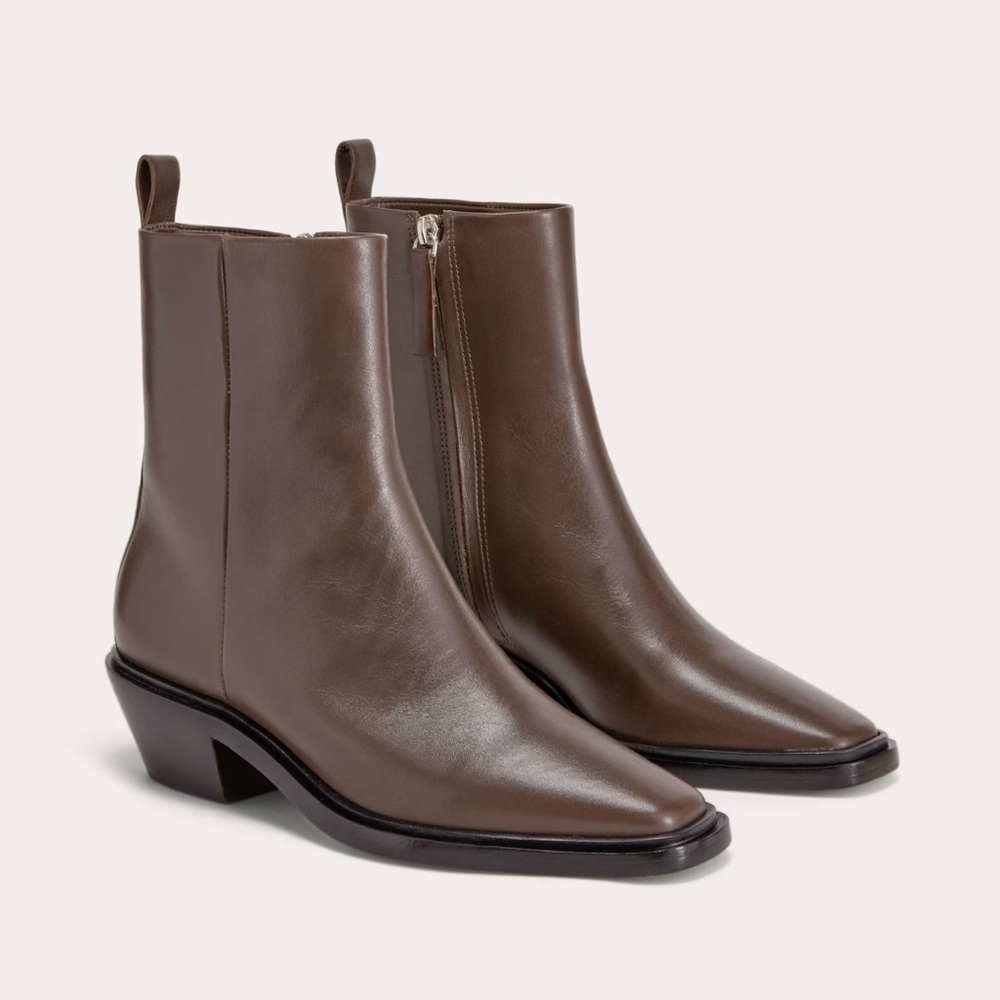 NEW Everlane Deep Brown Leather Havana Ankle Boot in Size 9.5